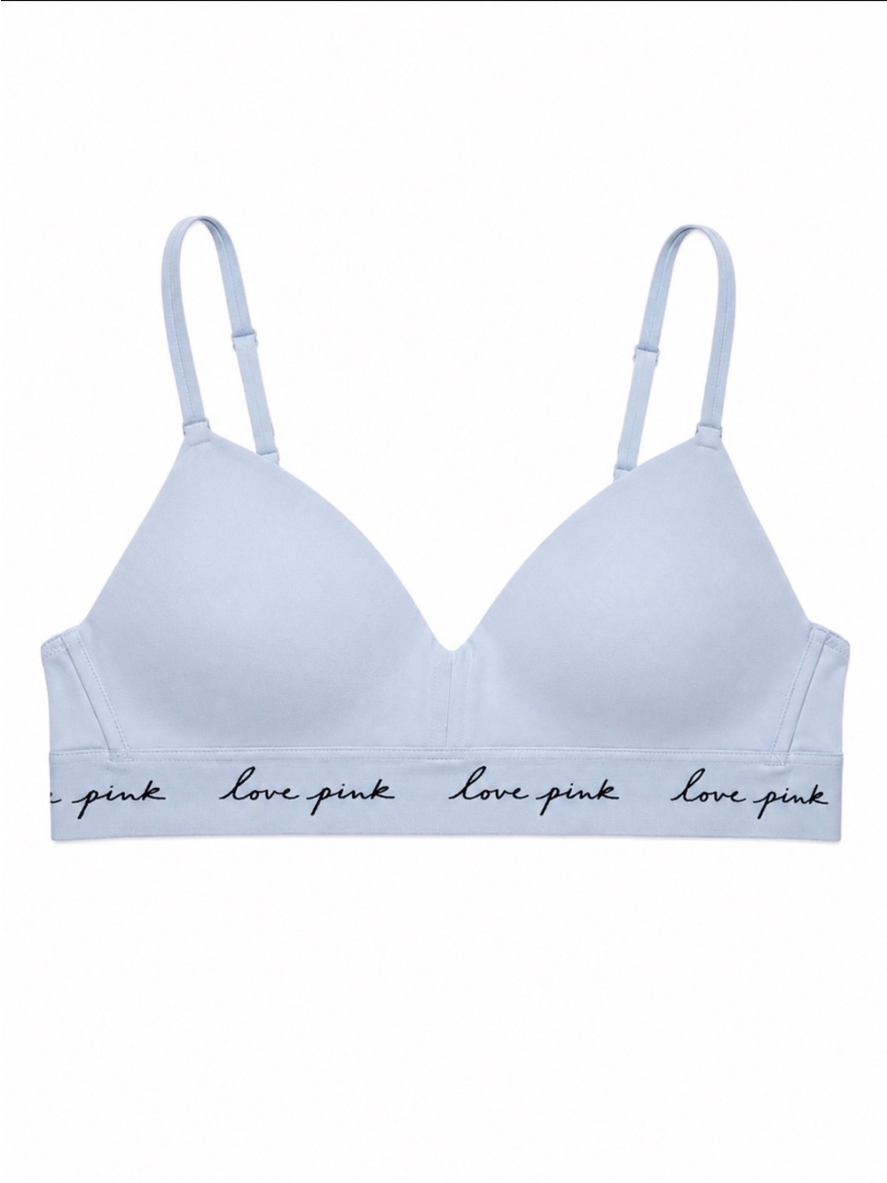 PINK Victoria's Secret Light Blue Wireless Bra lightly padded no underwire 32A